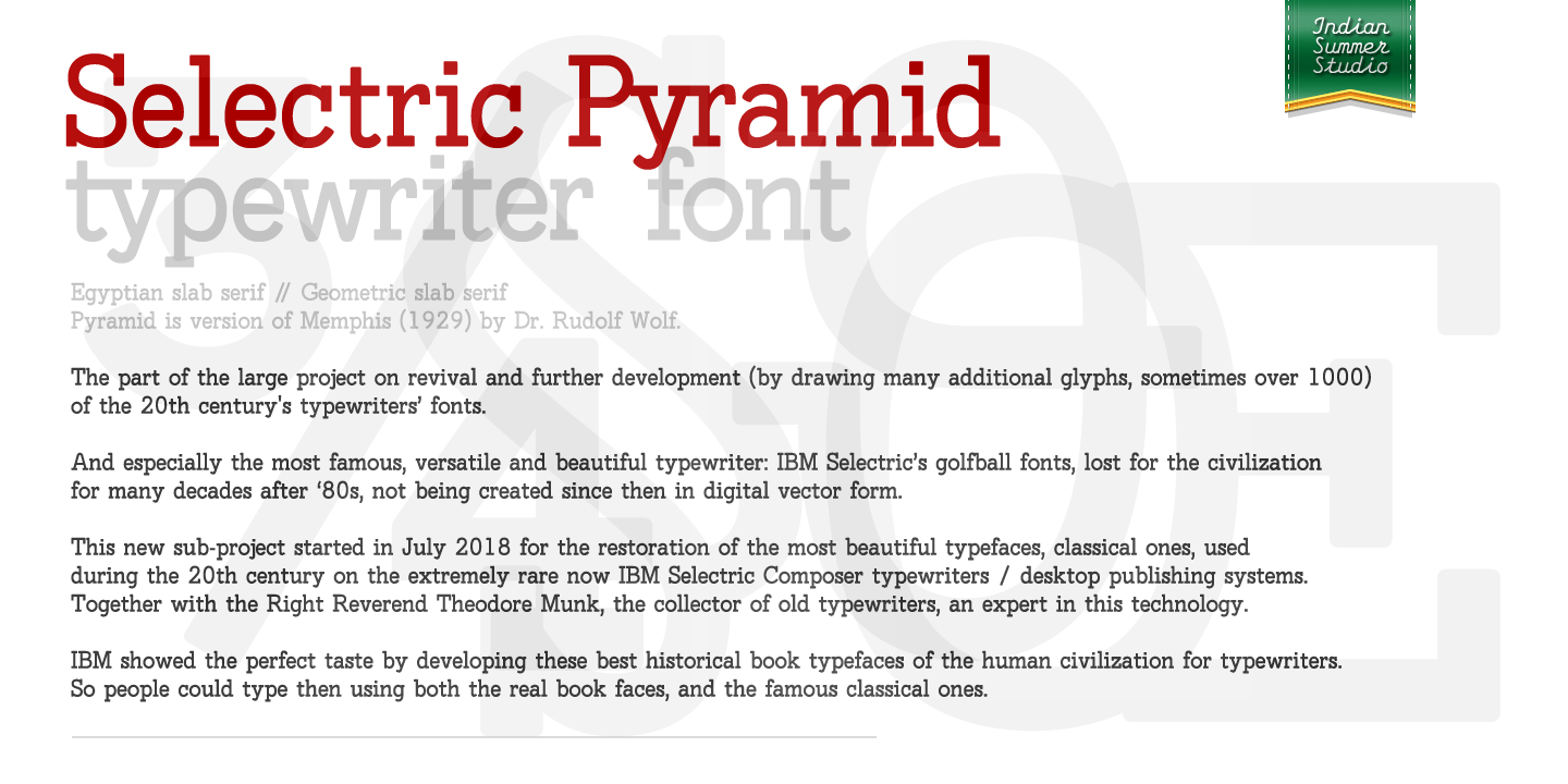 Selectric Pyramid Font preview